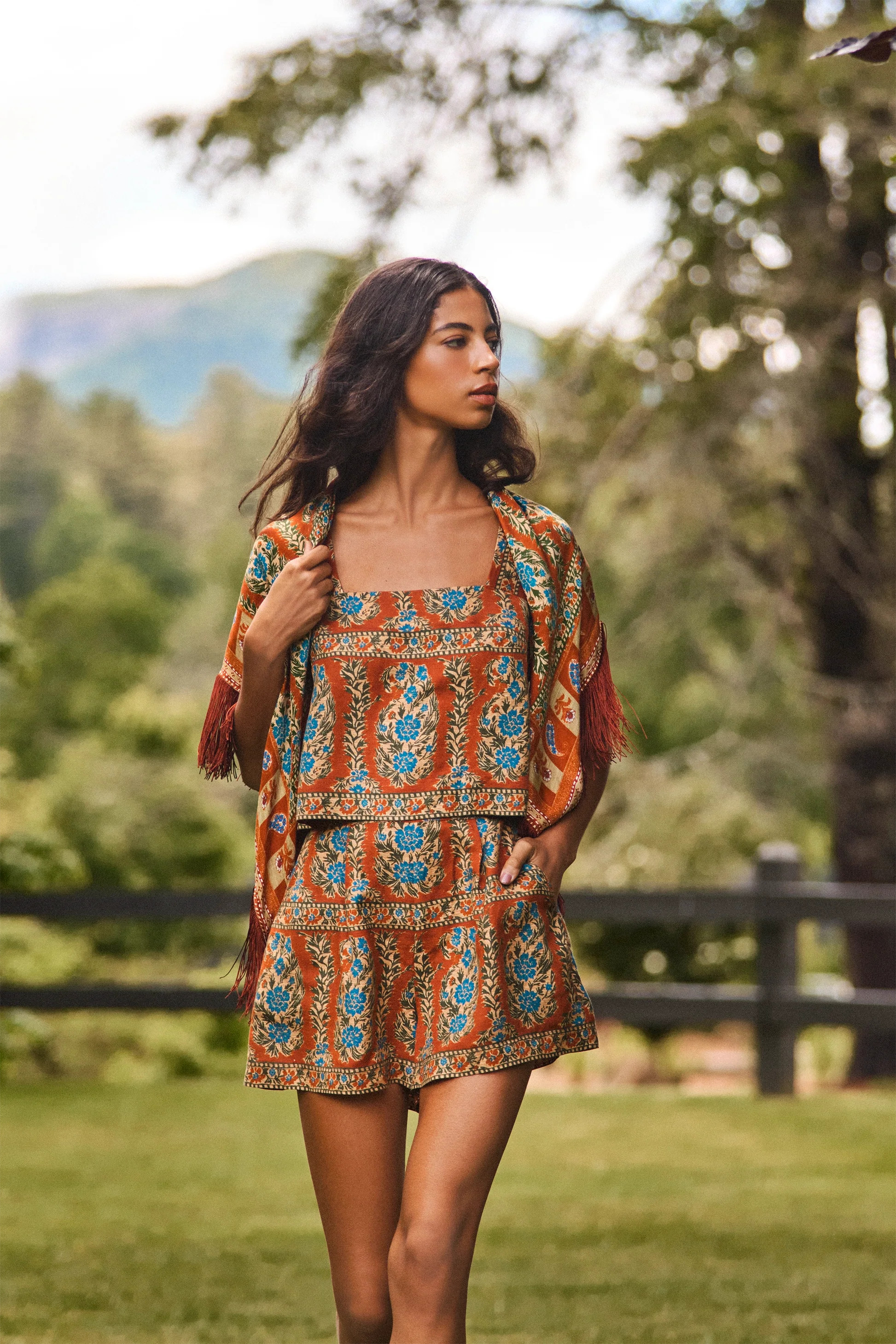 Ashton Short | Paisley Pleated Shorts | Hunter Bell | Hunter Bell