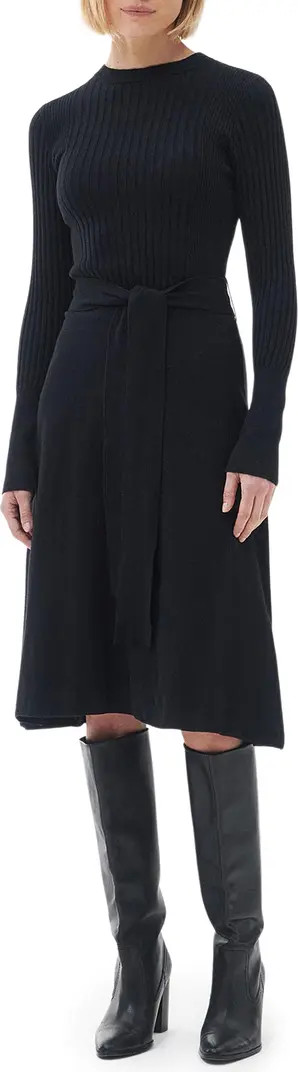 Barbour Amal Long Sleeve Mixed Media Sweater Dress | Nordstrom | Nordstrom