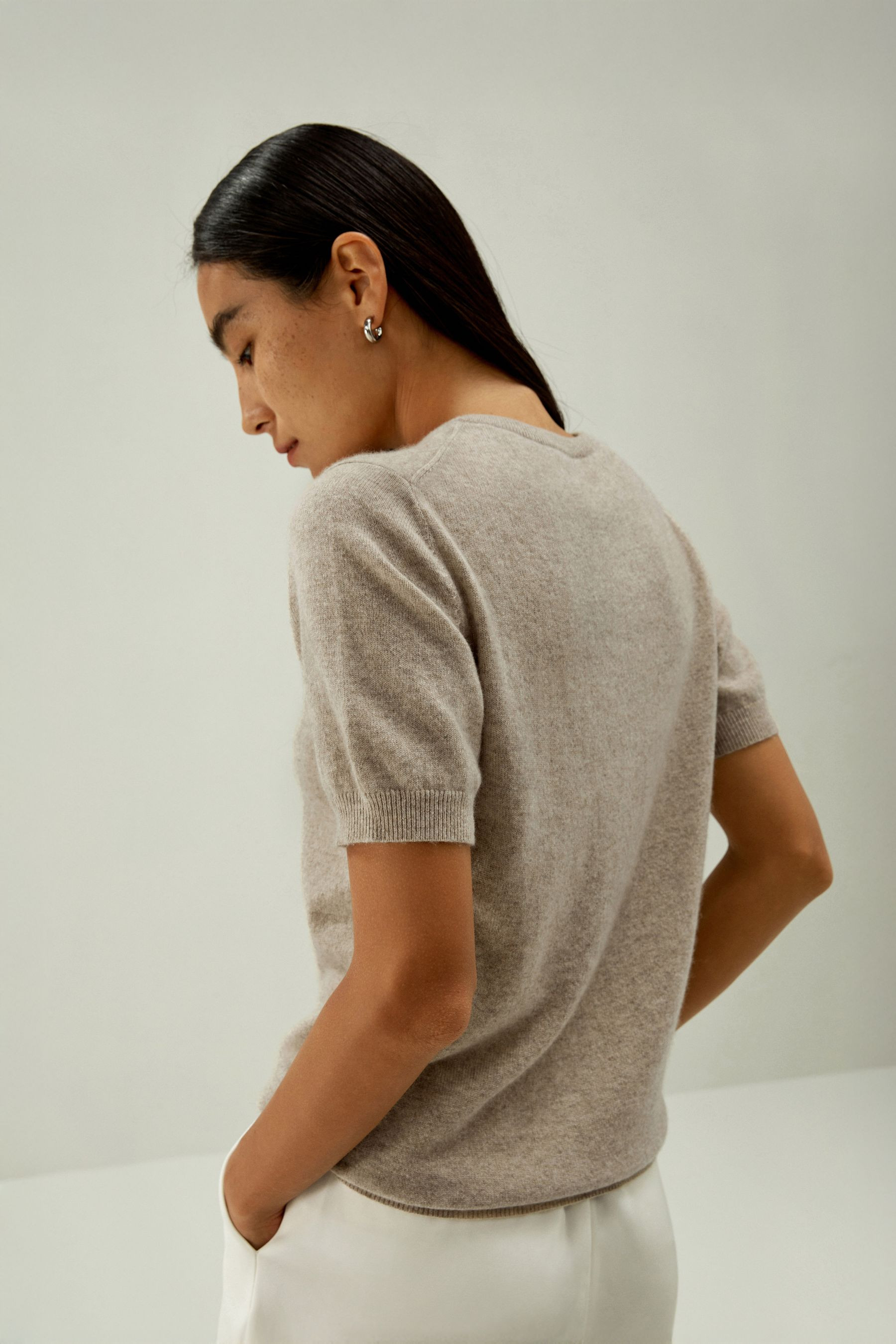 Crew Neck Basic Knit Top | LilySilk