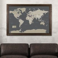 Personalized Earth Toned World Push Pin Travel Map - 27.5"" X 39.5""- Home Decor | Etsy (US)