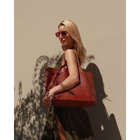 Lidia Large Burgundy/Cognac Soft Leather Slouchy Tote Bag With Tassel Includes A Matching Pouch | Etsy (US)