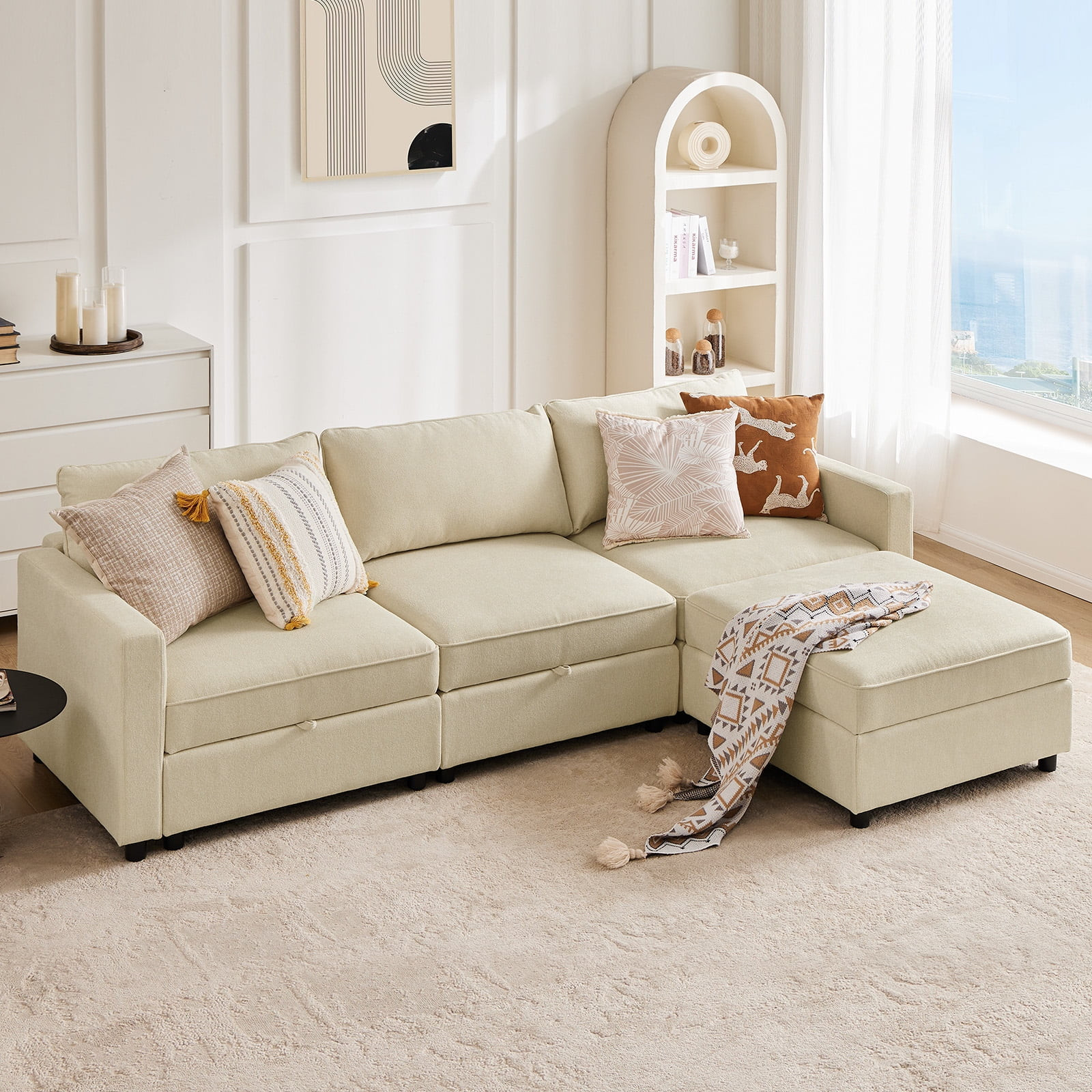 CONCETTA Modular Sectional Sofa, 4 Seat Convertible Oversized U Shaped Sofa Couch with Storage Ot... | Walmart (US)