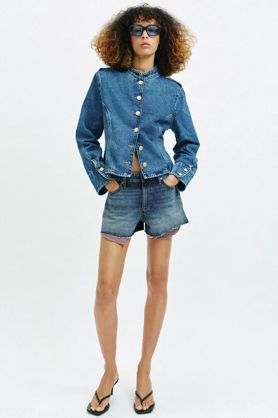 Z1975 DENIM JACKET WITH GOLD BUTTONS | Zara UK