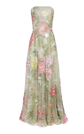 Floral Sequin Tulle-Blend Gown | Moda Operandi (Global)
