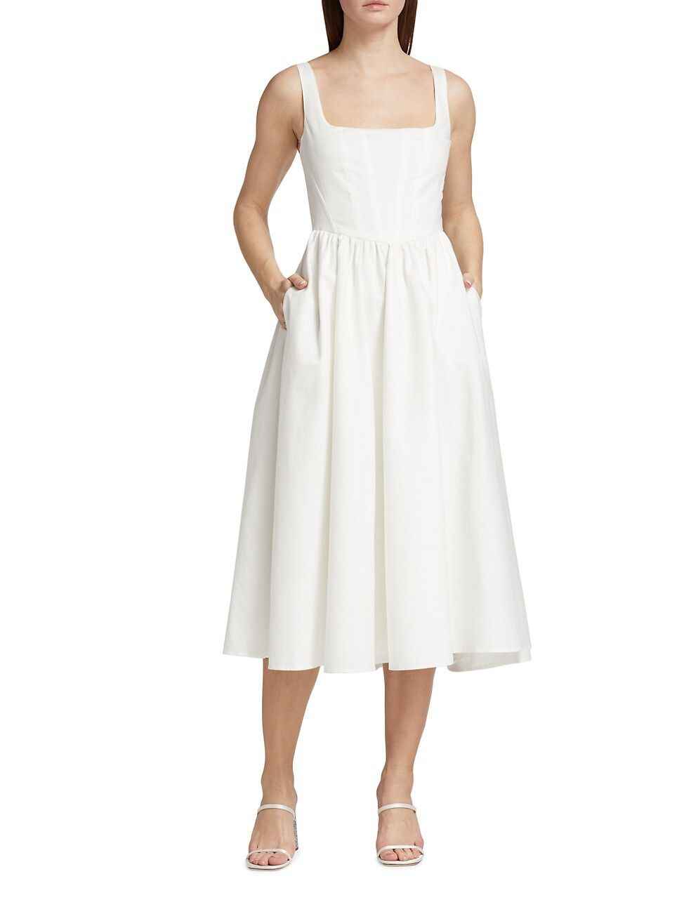 Stretch Cotton Corset Midi-Dress | Saks Fifth Avenue