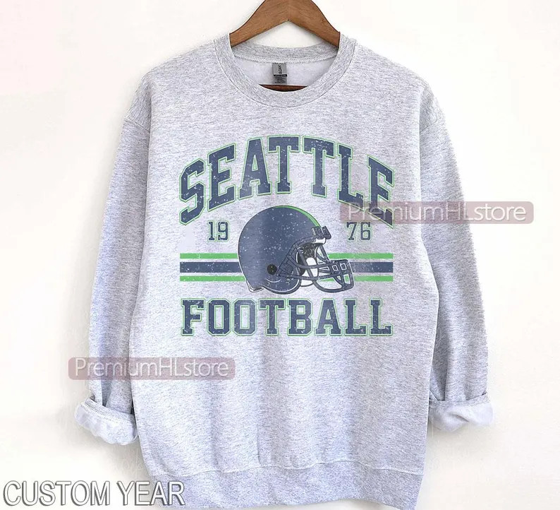 Vintage Seattle Football Sweatshirt Tshirt, Seattle Football Fan Tee, Retro Football T-shirt, Ame... | Etsy (US)