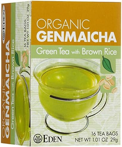 Eden Organic Green Tea with Brown Rice, Traditional Genmaicha, Tea Bags, (1.01 OZ) 16 ct Boxes | Amazon (US)