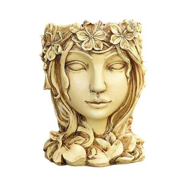 Summer Clearance Cafuvv Head Planter Face Flower Pot Decorative Girl Statue Planter Pot Indoor Ou... | Walmart (US)