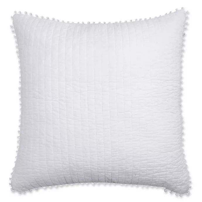 Levtex Home Pom Pom European Pillow Sham in White | Bed Bath & Beyond