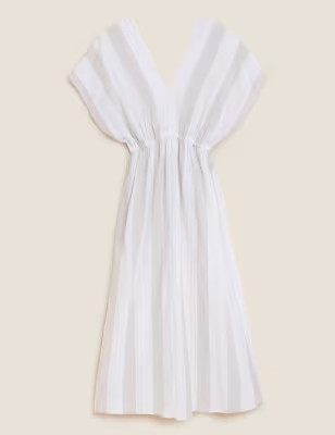 Linen Blend Striped V-Neck Maxi Dress | Marks & Spencer (UK)