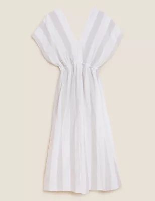 Linen Blend Striped V-Neck Maxi Dress | Marks & Spencer (UK)