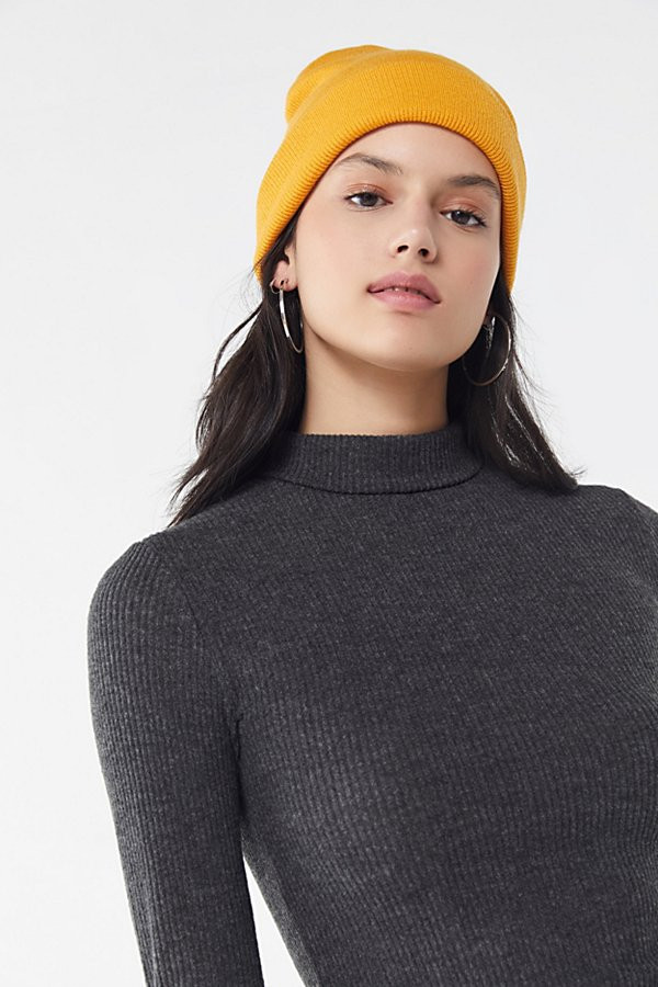 UO Brooklyn Basic Turtleneck Top - Grey XS at Urban Outfitters | Urban Outfitters (US and RoW)