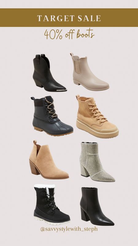 Target has boots 40% off! Here are some of my favorites for winter ❄️ 

#LTKfindsunder50 #LTKsalealert #LTKshoecrush