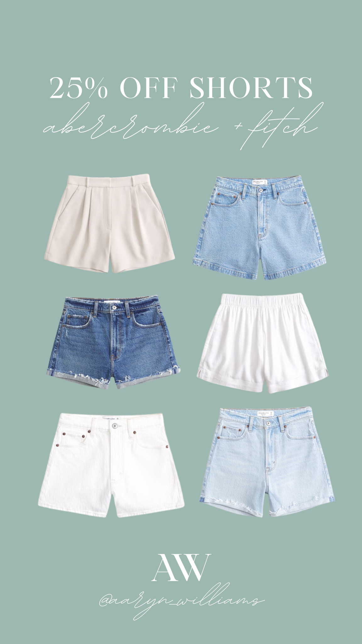 Sale alert 🚨 25% off all shorts at A&F! Stock up for the summer ☀️🌴 

Summer sale, denim shorts, white shorts, sale alert, Abercrombie and Fitch

#LTKfindsunder50 #LTKstyletip #LTKsalealert