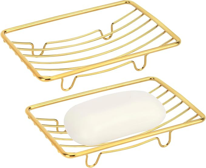 Snailhouse Soap Dishes, 2 Pack Self Draining Rustproof Stainless Steel Shower Bar Soap Dish Holde... | Amazon (US)