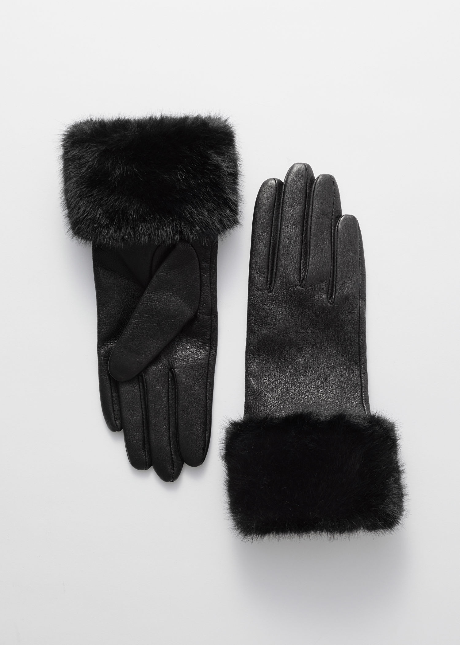 Faux-Fur Trimmed Leather Gloves | & Other Stories UK