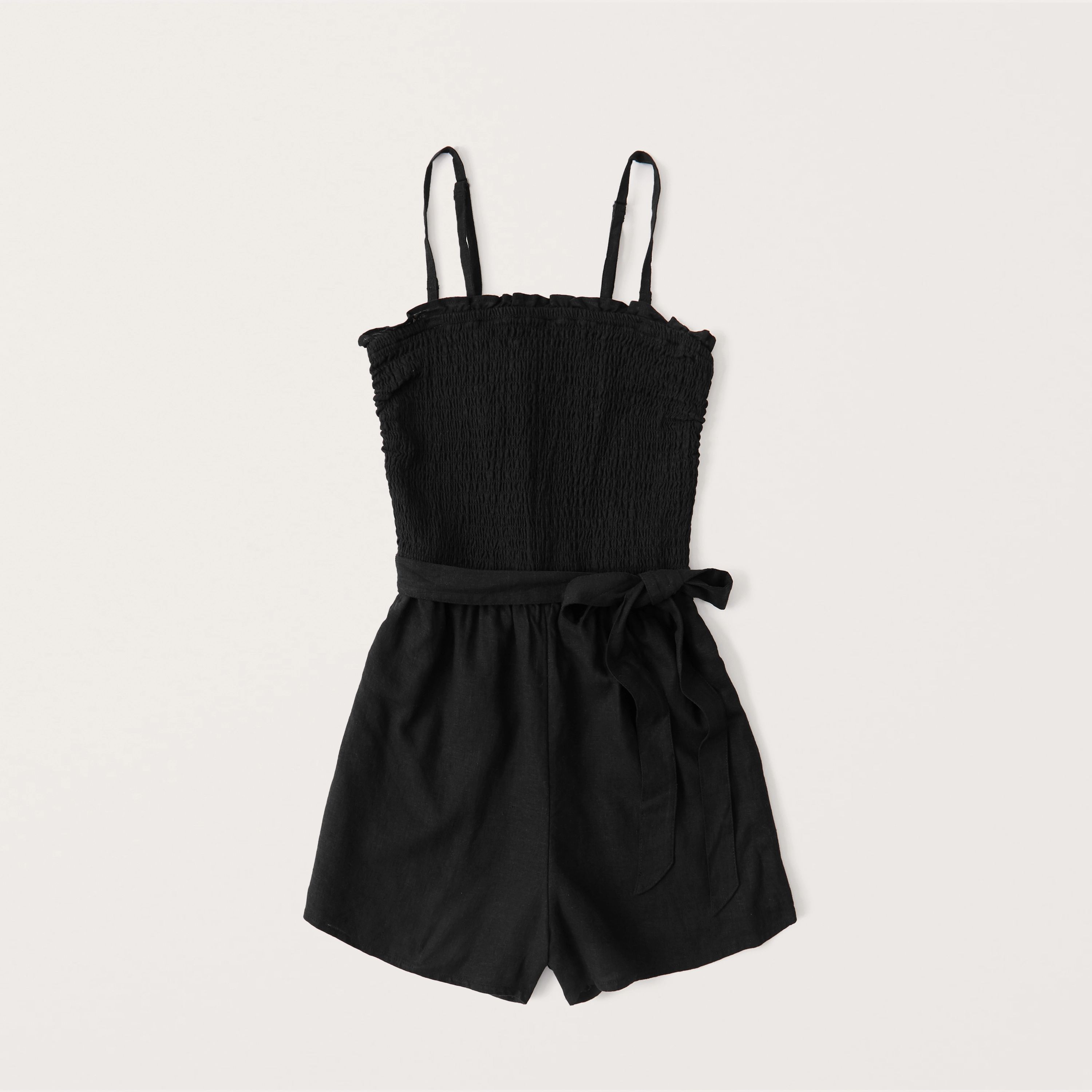 Linen-Blend Strapless Romper | Abercrombie & Fitch (US)
