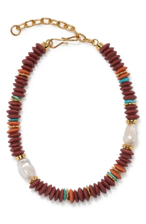 Lizzie Fortunato Umi Disc Bead Necklace in Brown Multi at Nordstrom | Nordstrom