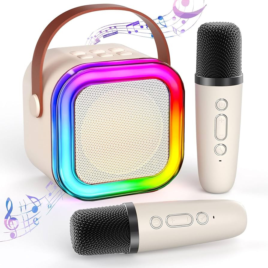 Mini Karaoke Machine for Kids Adults, Portable Bluetooth Karaoke Speaker with 2 Wireless Mics and... | Amazon (US)