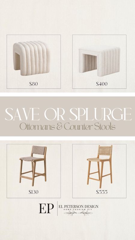 Save or splurge 
Ottomans 
Counter stools

#LTKhome