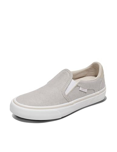 Vans Women's Asher Deluxe Slip-On Shoe | Comfortable Sneakers for Fashion, Walking & Everyday Wear, Summer Canvas Taupe, 6 | Amazon (US)