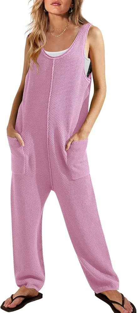 SENSERISE Womens Knit Jumpsuits Sweater Romper One Piece Loungewear Sleeveless Long Pants Overall... | Amazon (US)