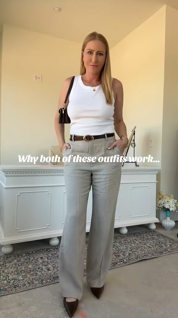 Why both work? It’s the balance.
Soft linen + a structured top = instantly polished.
Same formula, different tones—light + airy or rich + grounded 🤍🤎
Linked both looks + pieces to recreate ✨

#LTKOver40 #LTKSeasonal #LTKgrwm