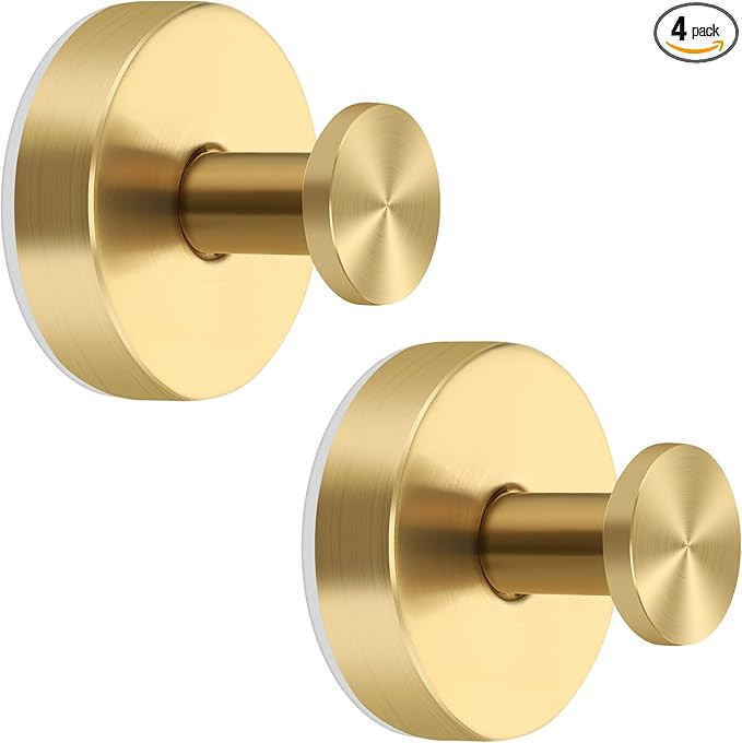 Gold Suction Cup Hooks for Shower Stainless Steel, Gold Suction Hooks for Shower Wall Hangs 11lbs... | Amazon (US)