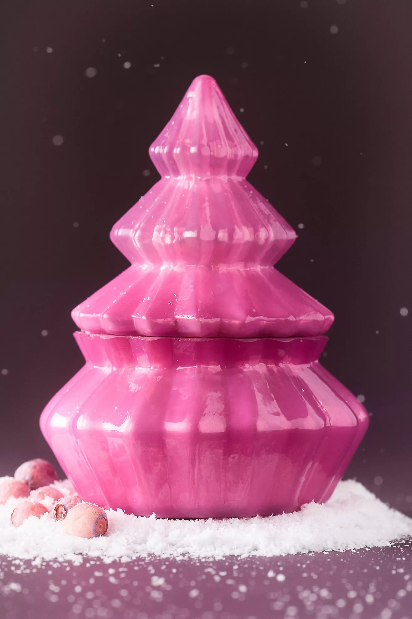 Bright Trees Fruity Cranberry Fizz Glass Candle | Anthropologie (US)