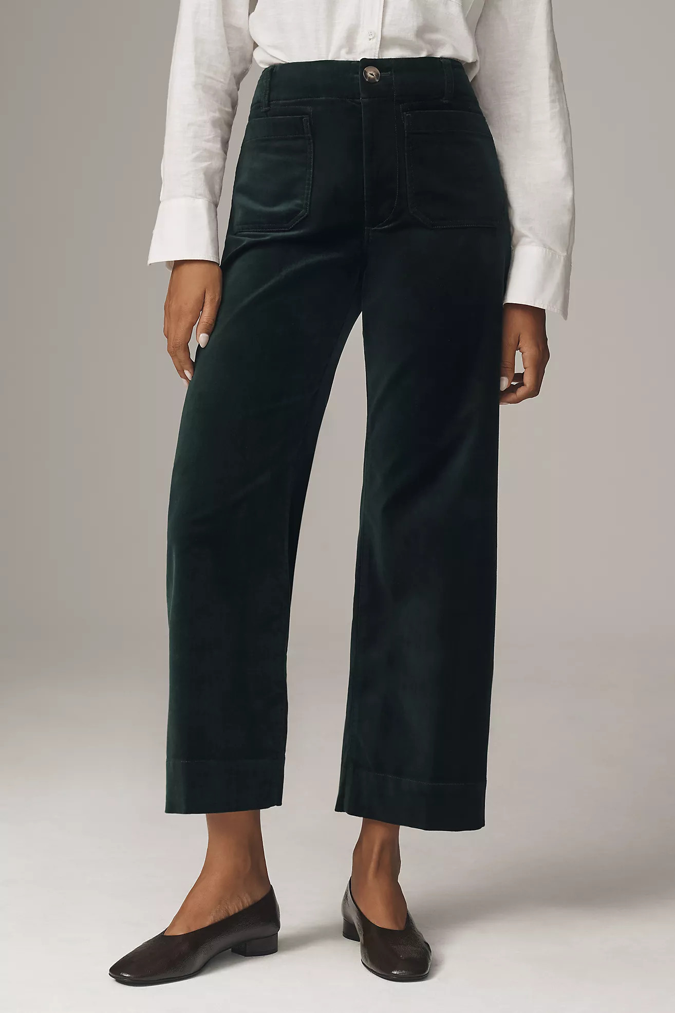 The Colette Cropped Wide-Leg Velvet Pants by Maeve | Anthropologie (US)