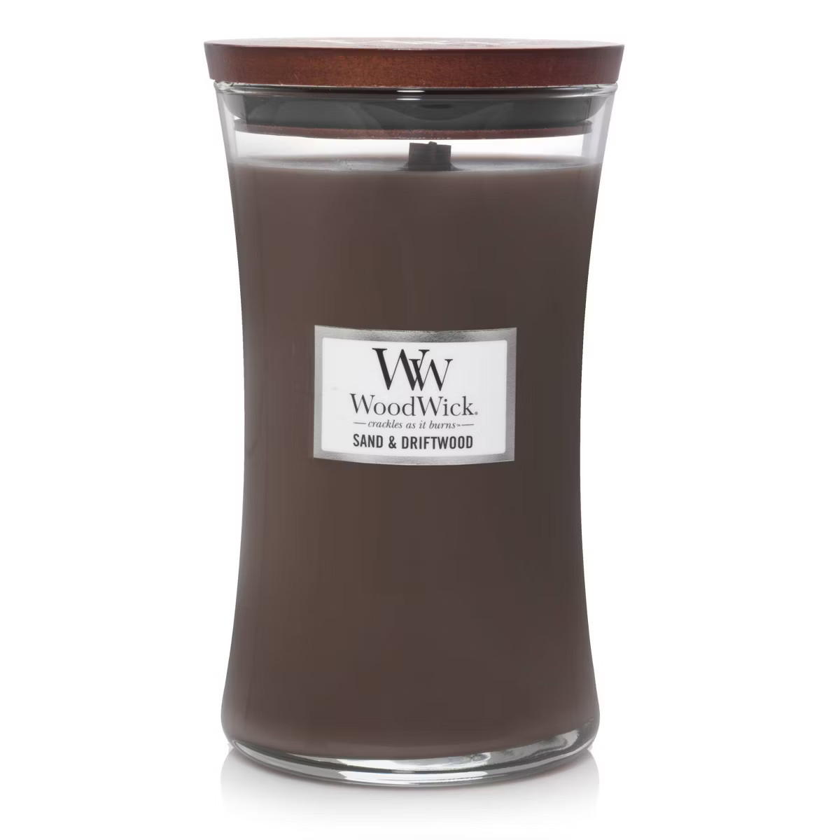 21.5oz Large Hourglass Jar Candle Sand & Driftwood - WoodWick: Soy & Paraffin Blend, Crackling Wi... | Target