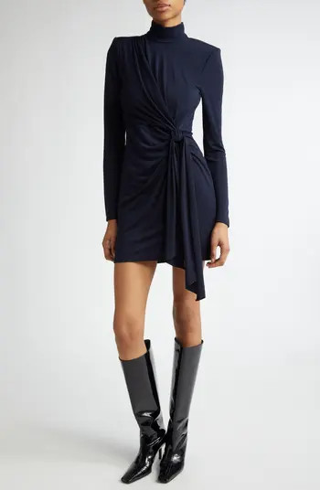 Cinq à Sept Joelene Knot Front Long Sleeve Knit Minidress | Nordstrom | Nordstrom