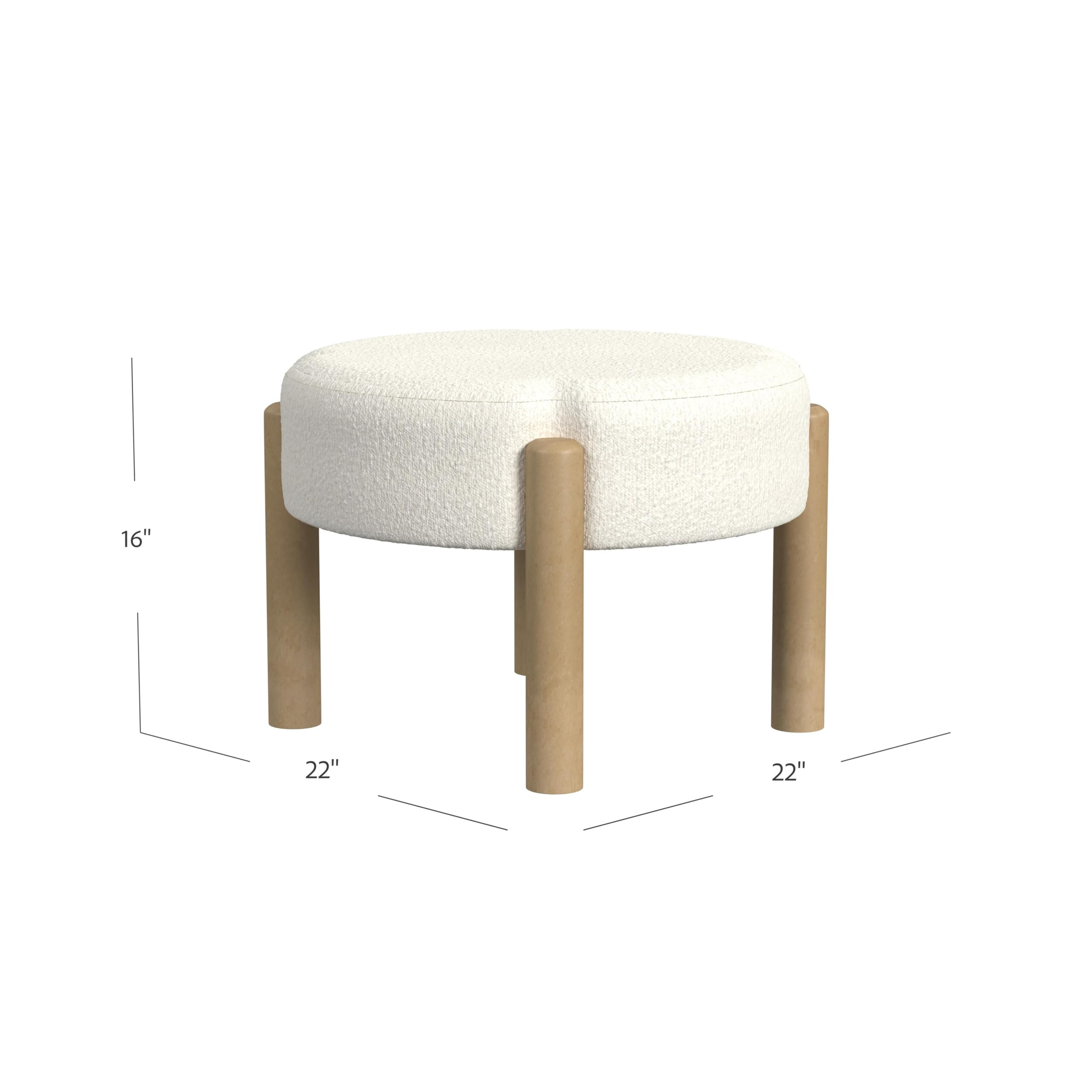 HomePop Luna Modern Round Ottoman Home Décor|Ottoman for Living Room & Bedroom - Cream Boucle | Amazon (US)