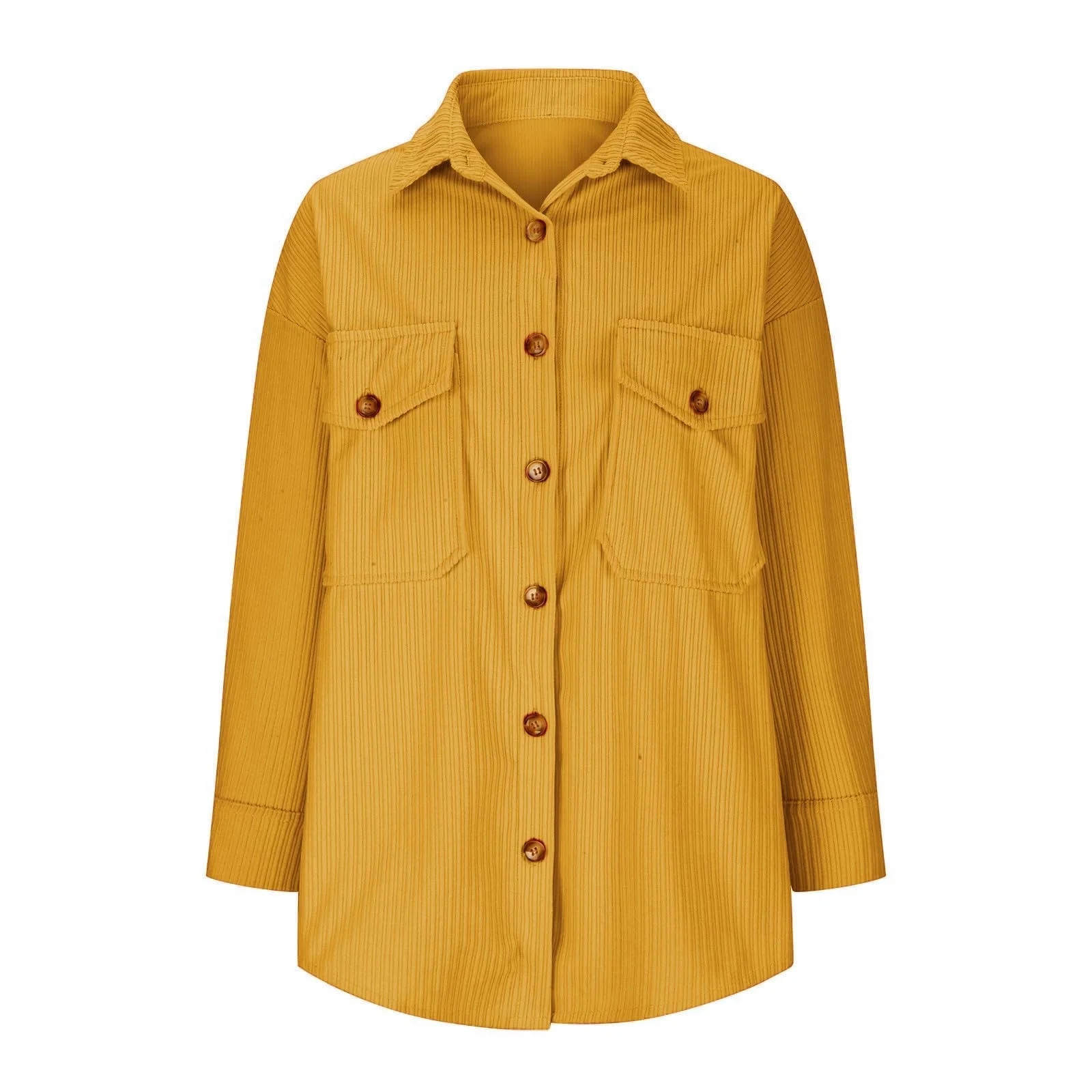 TKLPEHG Button Down Shirts for Women Fall Fashion Thin Coats Dressy Casual Work Jacket Lapel Long... | Walmart (US)