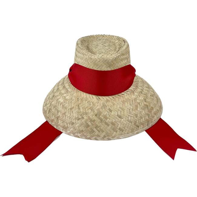 Sarah Bray Bermuda | Women's Amaryllis Wide & Short Brim Grosgrain Ribbon Sun Hat, (Red, One Size) | Maisonette | Maisonette