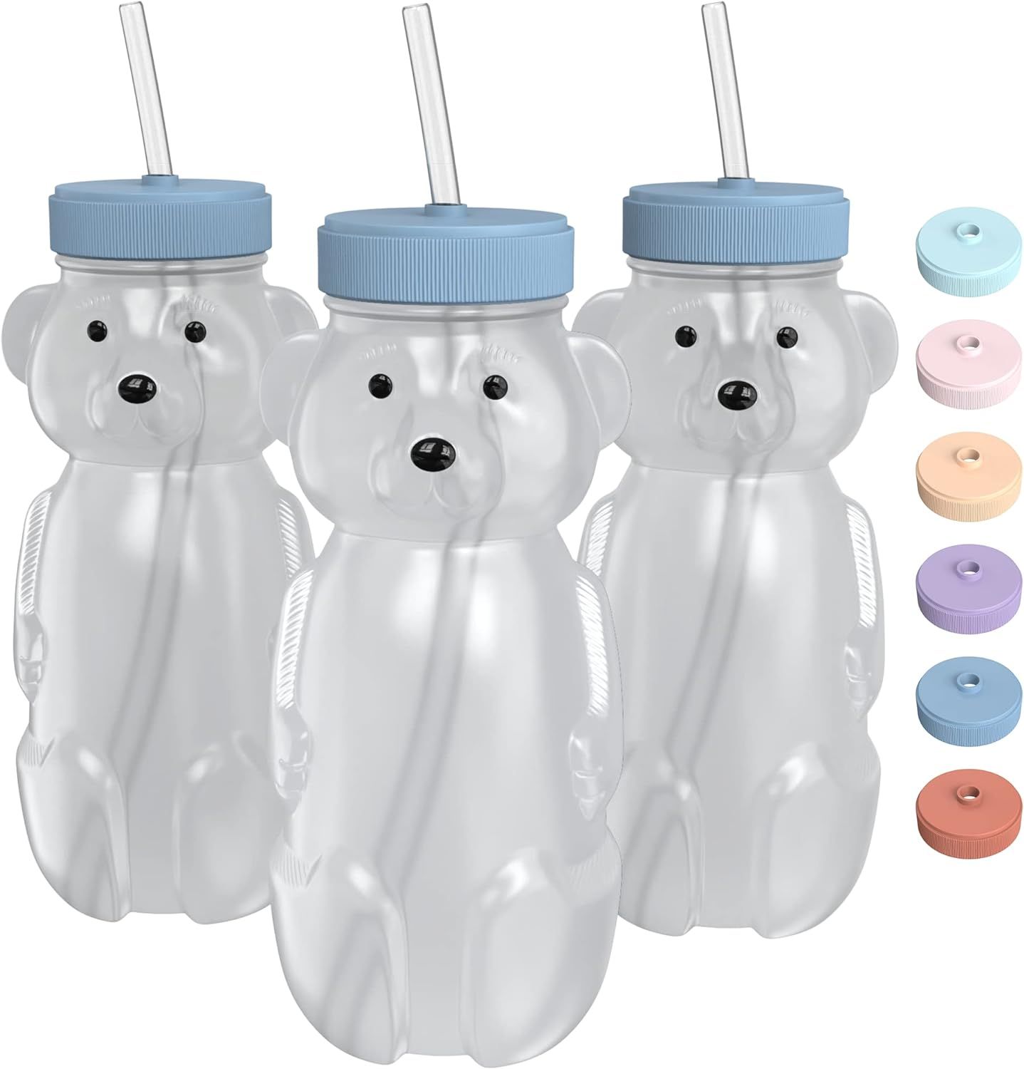 Honey Bear Straw Cup for Babies 3 pack;8oz straw bear cup with improved safety lid design; honeyb... | Amazon (US)