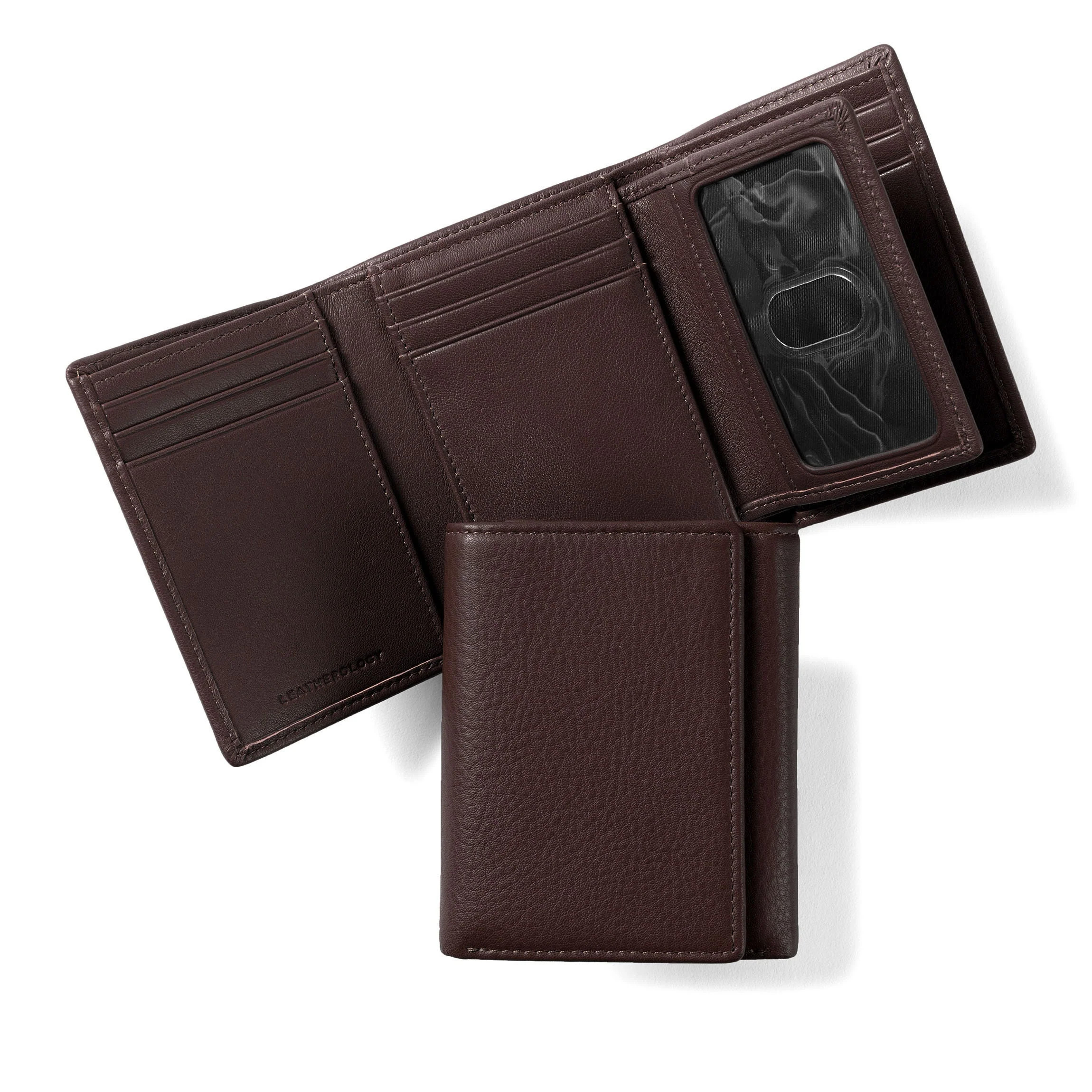 Trifold with Card Wallet RFID Brown | Leatherology