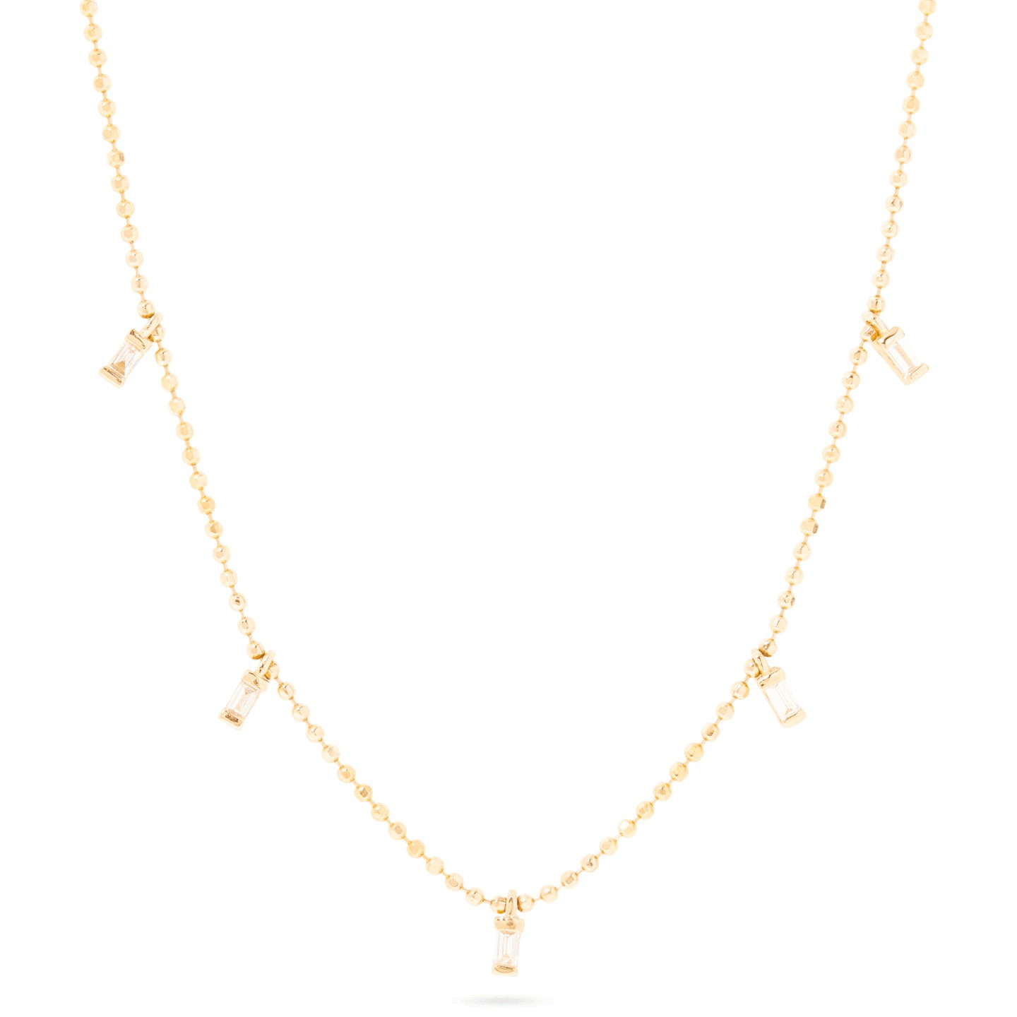 Baguette Dangle Bead Chain Necklace | Stone & Strand