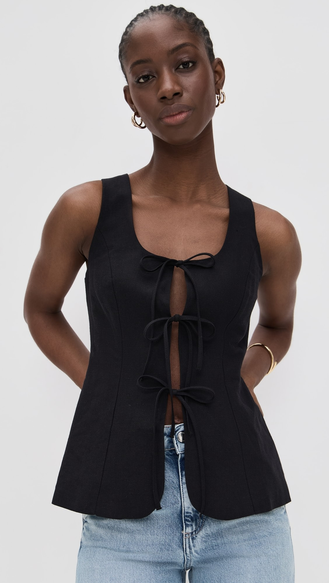 Lupin Linen Tie Waistcoat | Shopbop