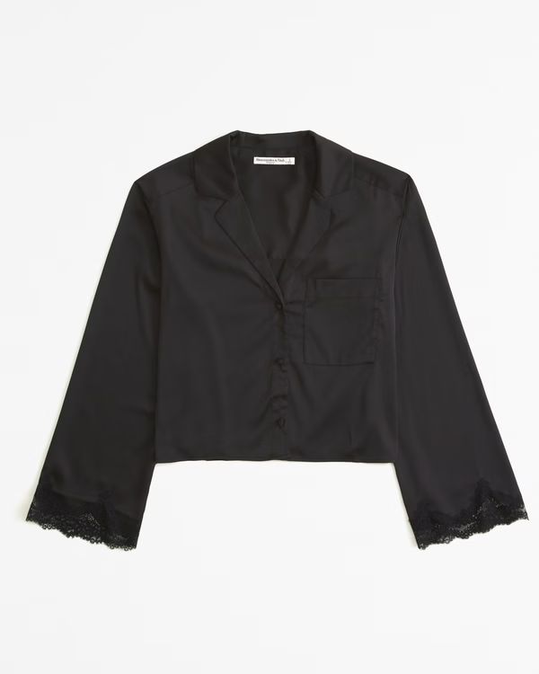 Lace and Satin Sleep Shirt | Abercrombie & Fitch (US)