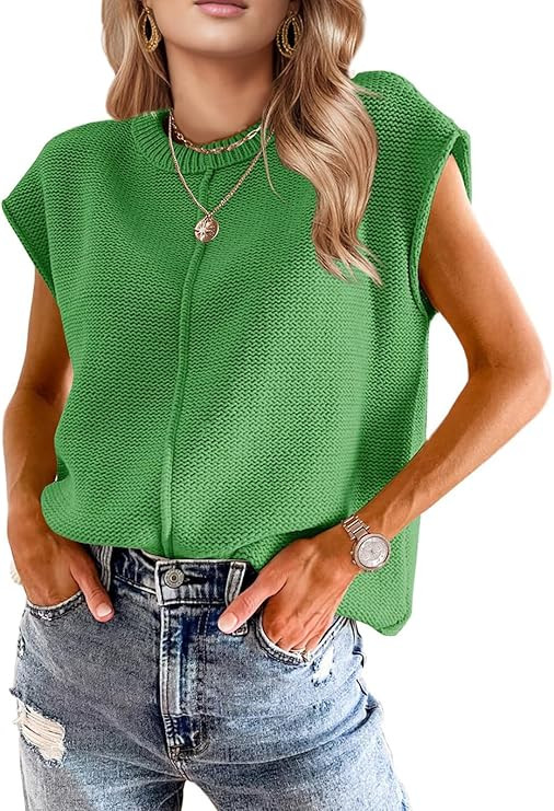 Womens Spring Fashion 2026 Summer Tops Boho Sweater Trendy Western Casual Cap Sleeve Rodeo Vest C... | Amazon (US)