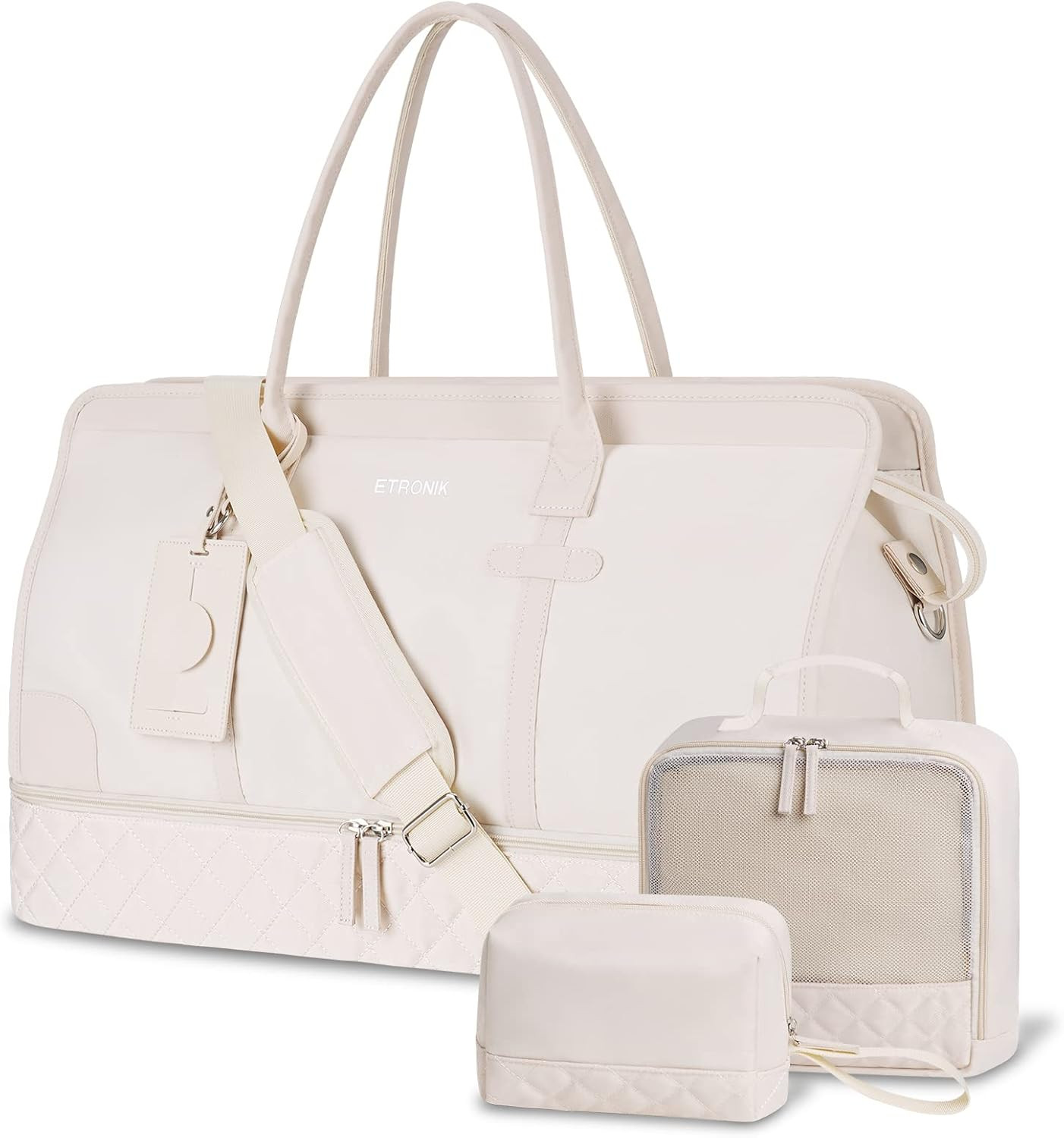 ETRONIK Weekender Overnight Bag for Women, Large Travel Duffle Bag with Shoe Compartment & Wet Po... | Amazon (US)