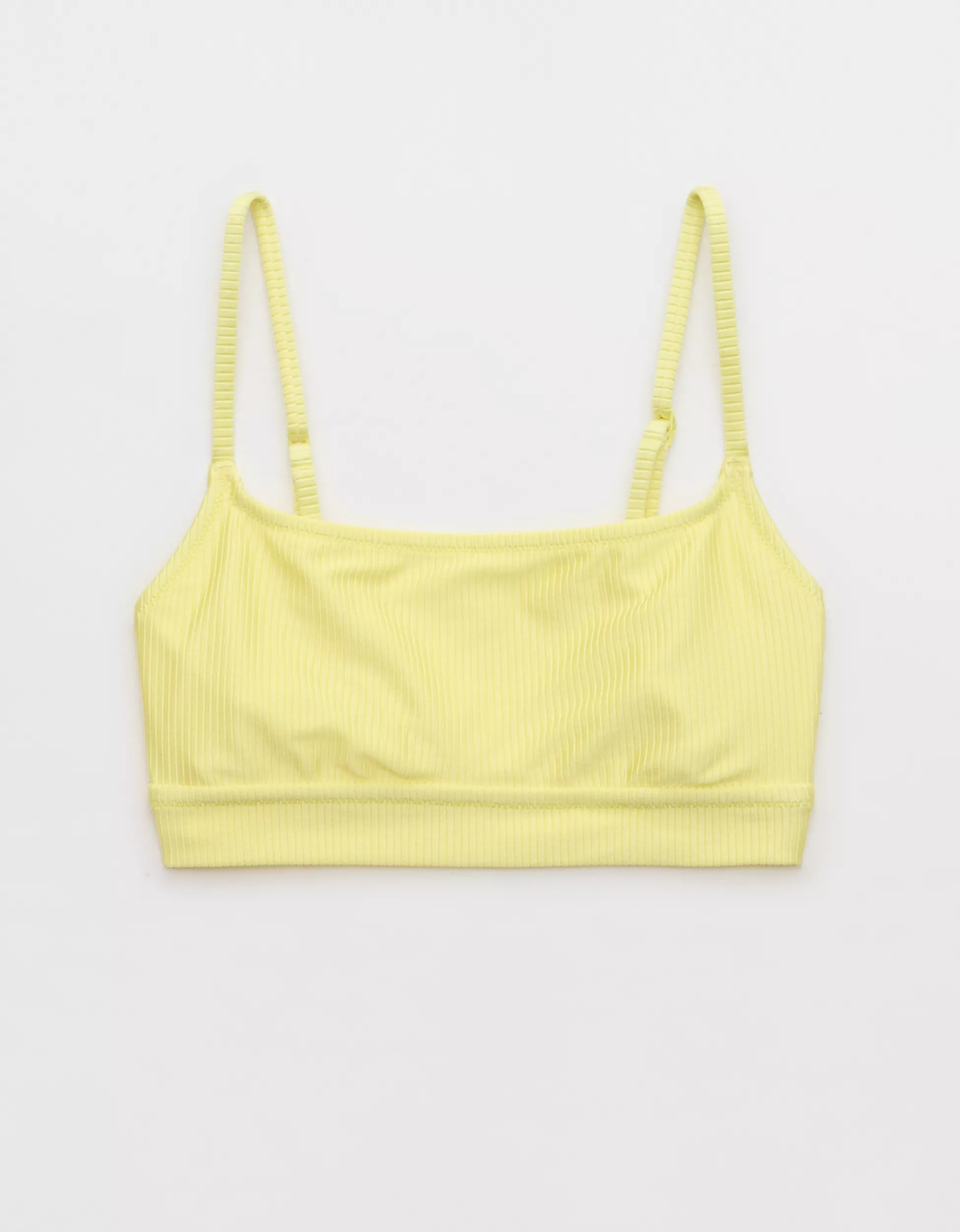 Aerie Shine Rib Straight Scoop Bikini Top | Aerie