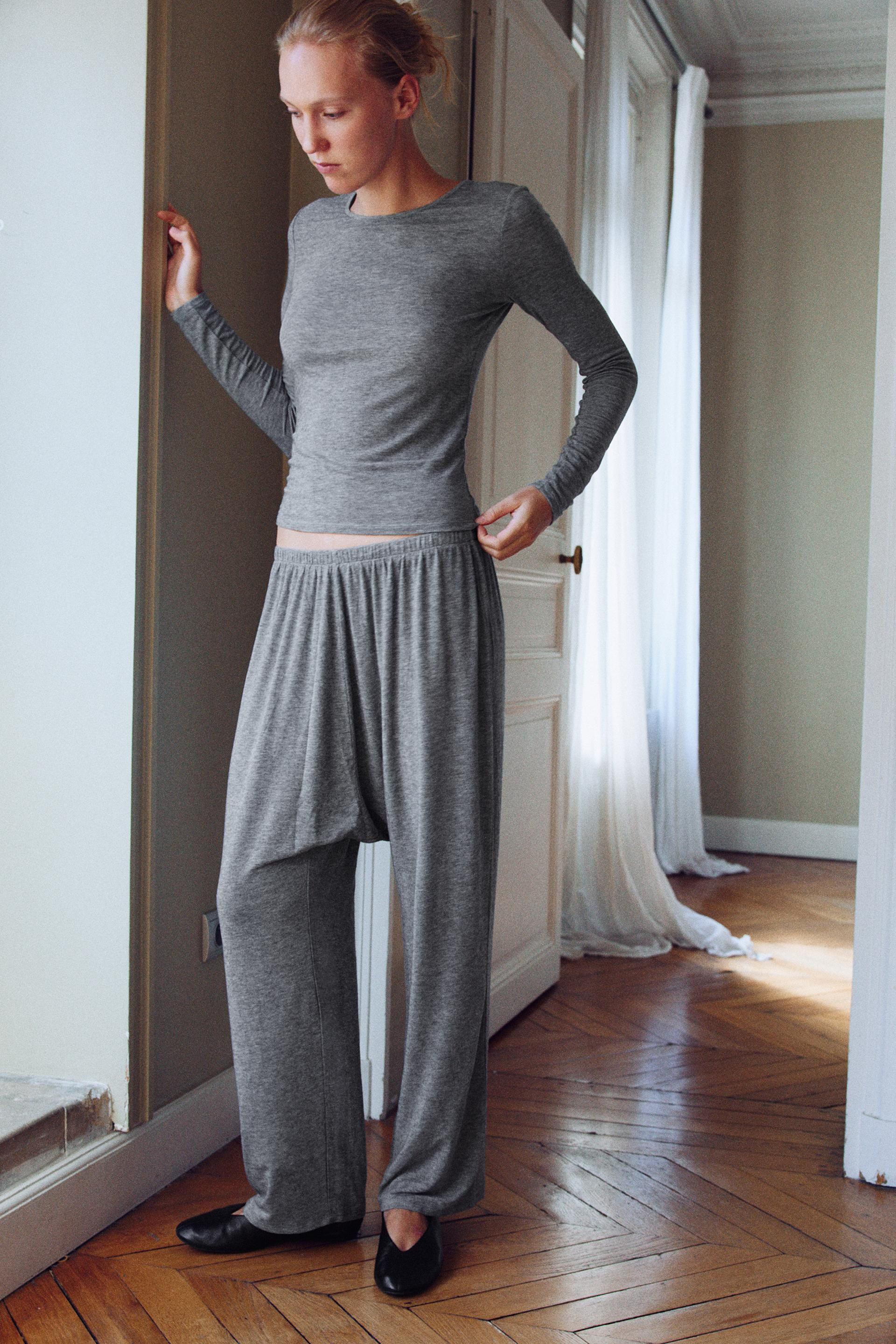 Zara - Plain Wool Blend Knit T-Shirt - Grey - Xl - Woman | Zara UK