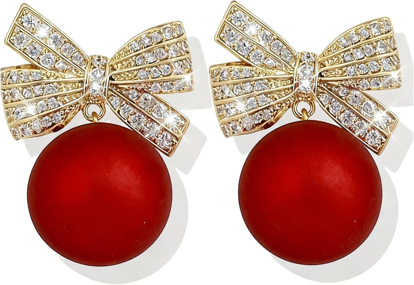 Christmas Earrings for Women Rhinestone Pearl Bow Earrings Holiday Jewelry Gifts Christmas Outfit... | Amazon (US)