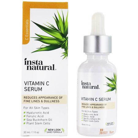 InstaNatural Vitamin C Serum with Hyaluronic Acid for All Skin Types, 1 Oz | Walmart (US)