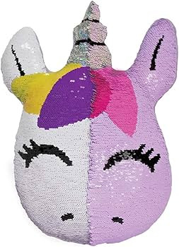 iscream Sweet Unicorn 7.5" x 9.5" Reversible Sequin Soft Fleece Back Mini Pillow | Amazon (US)