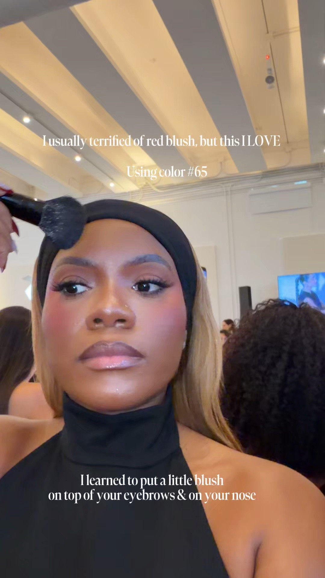 Love this red blush on brown skin