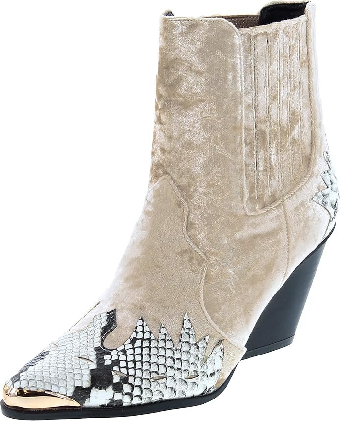 Cape Robbin Women Mixed Media Pointy Toe Flame Pattern Cowboy Bootie HJ88 | Amazon (US)