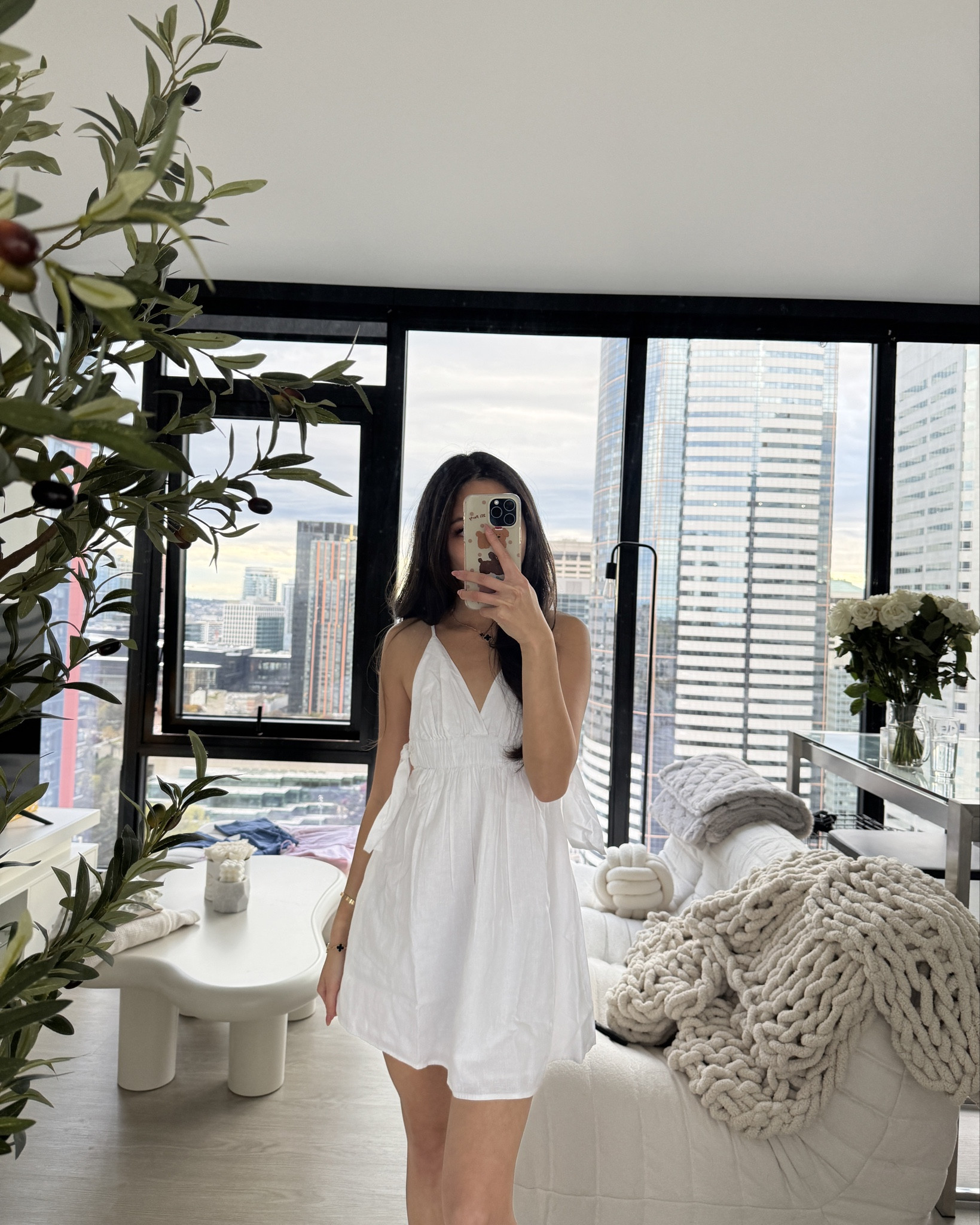 Discount aerie side tie knot dress - Official Online Store